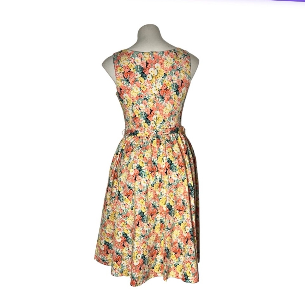 VOODOO VIXEN Floral Dress Fit & Flare Sleeveless Retro Pin Up Size Medium - Picture 3 of 12